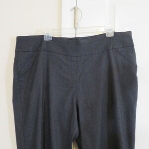 Westbound Woman Dark Charcoal Gray Dress Pants 22W Regular Pull-On Elastic Waist